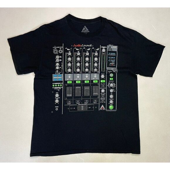 Audio Control Pro Mixer DJ 3030 Graphic T-shirt Men Large Black Short Sleeve - Picture 1 of 5